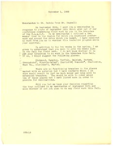 Letter from W. E. B. Du Bois to Robert Bagnall