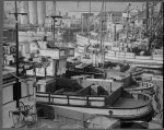 San Pedro, Cal. Apr. 1942. Fishing boats, formerly operated by residents of Japanese ancestry, tied up for the duration in Los Angeles harbor