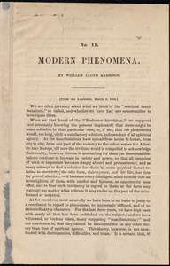 Modern Phenomena by William Lloyd Garrison, [Boston, Mass.], [March 3, 1854]