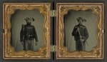 [Two unidentified soldiers in 34th Ohio Infantry Regiment uniforms with bayoneted muskets]