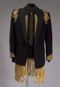 Black jacket with gold decorations worn by LaMonte McLemore of The 5th Dimension