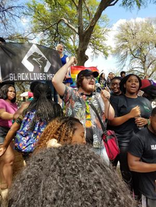 Student speaking at Counter-Protest