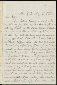 Letter from William Lloyd Garrison, New York, to Helen Eliza Garrison, May 31, 1871