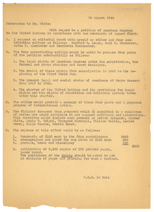 Memorandum from W. E. B. Du Bois to Walter White