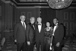 USC Ebonics Support Group members posing together at an event to honor Mayor Bradley, Los Angeles, 1983