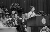 Rosalynn Carter speaking at the annual meeting of the Women's Auxiliary of the National Baptist Convention U.S.A. in Birmingham, Alabama.