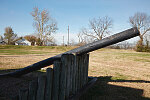 Cannon at Fort D, one of four small Union Army forts on the Mississippi River built in 1861 to defend Cape Girardeau, a small city in southeast Missouri, during the U.S. Civil War of the 1860s