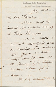 Letter from James Miller M'Kim, Philadelphia, [Pa.], to William Lloyd Garrison, May 14th [1864]