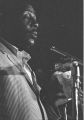 Dick Gregory speaking at a rally at Tougaloo College in Mississippi, during the "March Against Fear" begun by James Meredith.