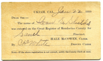 Ivan De Shields voter registration card