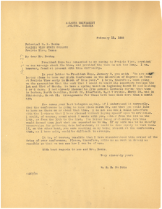 Letter from W. E. B. Du Bois to Prairie View State Normal and Industrial College