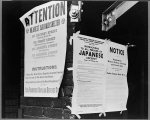 Civilian exclusion order #5, posted at First and Front streets, directing removal by April 7 of persons of Japanese ancestry, from the first San Francisco section to be affected by evacuation