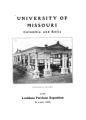 University of Missouri-Columbia-Rolla. University Exhibit at the Louisiana Purchase Exposition, St. Louis, 1904