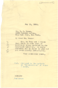 Letter from W. E. B. Du Bois to Paul Laurence Dunbar Apartments, Inc.