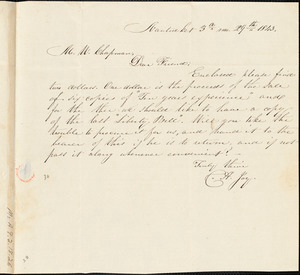 Letter from C. Austin Joy, Nantucket, [Massachusetts], to Maria Weston Chapman, 1843 [March] 29