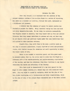 Memorandum on the Economic Condition of the American Negro in the Depression