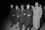 Ralph Abernathy, C. T. Vivian, and other civil rights demonstrators attempting a nighttime march from the George Washington Carver Homes neighborhood in Selma, Alabama, to the courthouse.