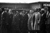 Martin Luther King Jr., Ralph Abernathy, and other marchers on the south side of the Edmund Pettus Bridge in Selma, Alabama, on Turnaround Tuesday.