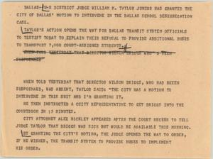 News Script: Dallas desegregation cause update