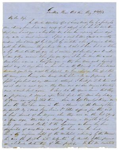 Letter from David Fentress to his wife Clara, August 9, 1863