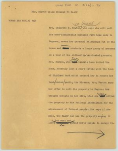 News Script: Mrs. Newton Wills Miramar to NAACP