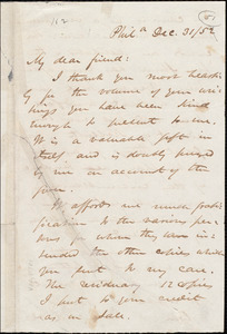 Letter from James Miller M'Kim, Phil[adelphia], [Pa.], to William Lloyd Garrison, Dec[ember] 31 / [18]51