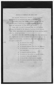 Analysis of community and needs found, Manchester, Georgia, 1953