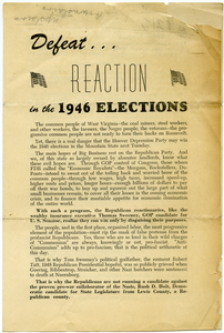 Defeat... reaction in the 1946 elections