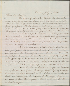 Letter from William Lloyd Garrison, Boston, [Mass.], to George William Benson, July 8, 1842