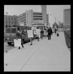 Philadelphia NAACP members picketing outside the 58th annual Boston convention