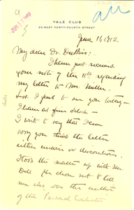 Letter from Edward Ware to W. E. B. Du Bois