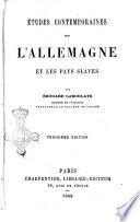 Études contemporaines sur l'Allemagne et les pays slaves