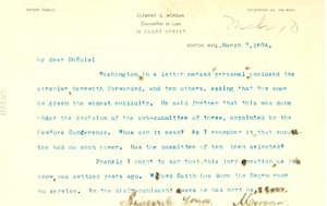 Thumbnail for Letter from Clement G. Morgan to W. E. B. Du Bois