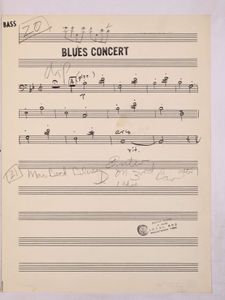 Bernstein, Leonard / TELEVISION - OMNIBUS JAZZ SHOW 1955 (ARR. Bernstein), Double Bass PART used by Bernstein, Leonard.