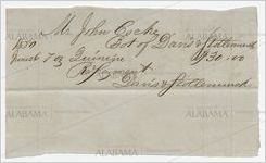 Receipt for payment from John Cocke to Davis and Stollenwerck, June 26, 1850