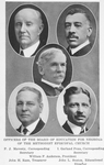 Officers of the Board of Education for Negroes of the Methodist Episcopal Church; P.J. Maveety, Corresponding Secretary; Garland Penn, Corresponding Secretary; William F. Anderson, President; John H. Race, Treasurer; John L. Seaton, Educational Director