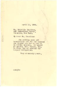 Letter from W. E. B. Du Bois to Chautauqua Press