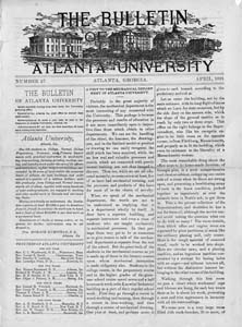 The bulletin of Atlanta University, April 1891 no. 27, Atlanta, Georgia