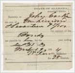 Receipt for payment from John Cocke to William Kerr for taxes, Alabama, March 19, 1864