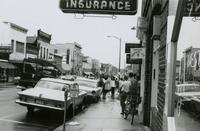 Protesters and crowd on Main Street, Farmville, Va., July 1963