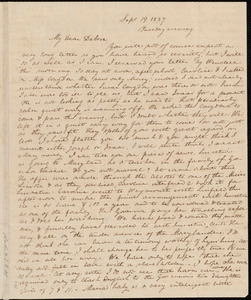 Thumbnail for Letter from Anne Warren Weston to Deborah Weston, Sept. 19, 1837, Tuesday evening