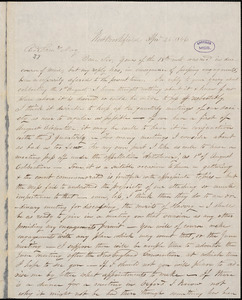 Letter from John M. Fisk, West Brookfield, [Massachusetts], to Samuel May, 1846 Apr[il] 26