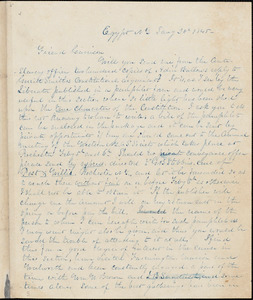 Letter from Giles Badger Stebbins, Egypt, N[ew] Y[ork], to William Lloyd Garrison, 1845 Jan[uar]y 20