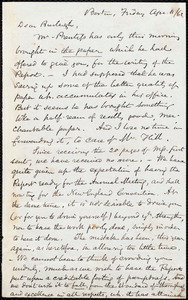 Letter from Samuel May, Boston, to Charles Calistus Burleigh, April 11 / 62