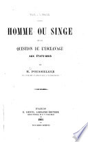 Homme ou singe, ou, La question de l'esclavage aux Etats-Unis