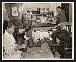 [Two African American women in an office, one using a typewritter at the National Training School for Women and Girls, Washington, D.C.]