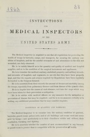 Instructions for medical inspectors of the United States Army