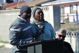 Photograph at Berkley Square Historic District banner unveiling event, February 9, 2013