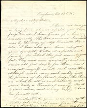 Letter to] My dear Miss Weston [manuscript