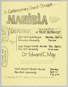 Flyer advertising film viewings for Katatura and Namibia- A Trust Betrayed